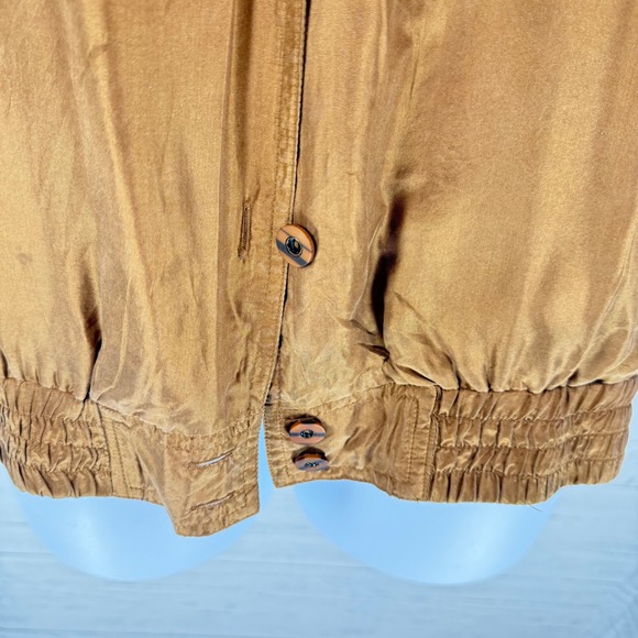 VTG 100% silk EVR Large Western Fringed Jacket Brown boho cowgirl y2k indie slea - Picture 7 of 9